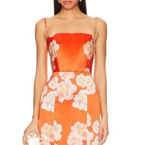 Floral Orange Maxi Dress